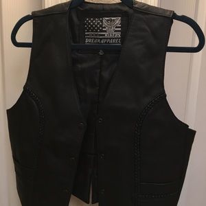 Kids leather biker vest